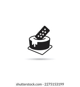 ilustración vectorial de icono de postre y pastel