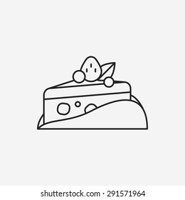 dessert cake line icon