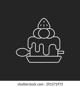 dessert cake line icon