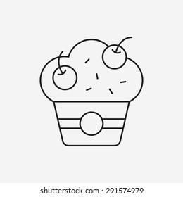 dessert cake line icon
