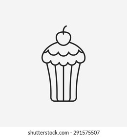 dessert cake line icon
