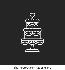 dessert cake line icon