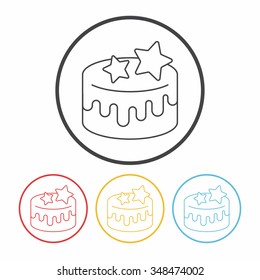dessert cake line icon