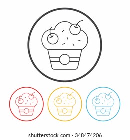 dessert cake line icon
