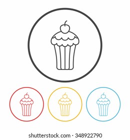 dessert cake line icon
