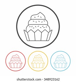 dessert cake line icon