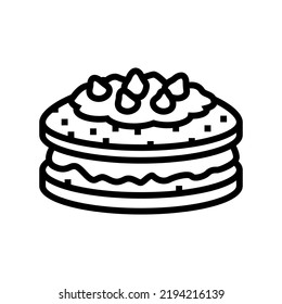 dessert cake line icon vector. dessert cake sign. isolated contour symbol black illustration