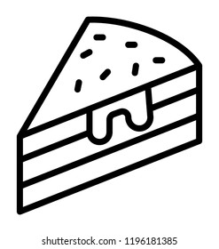 Dessert cake slice, bakery item