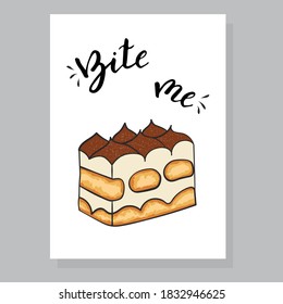 Dessert card. Menu for cafe or restaurant. Template with hand drawn sketch bakery. Vector illustration