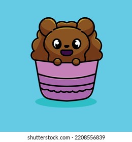 Dessert Cartoon Mascot Vector Design Flat Cute Smile Expression Ice Cream Cake Candy