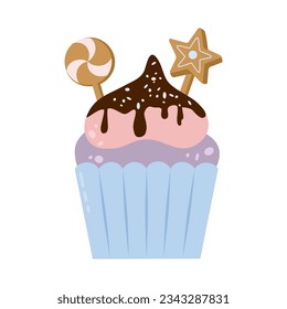 Dessert cartoon style. Vector illustration 