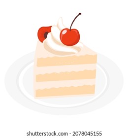 postre pastel de chocolate con crema y cereza