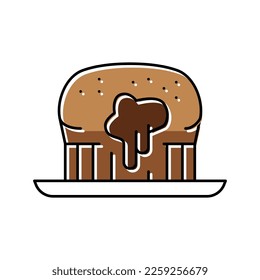 Nachtisch Schokolade Symbol Vektorgrafik. Tafelschokoladenschild. einzelne Symbolillustration