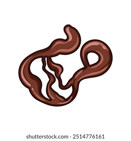 dessert chocolate drip sause cartoon. sweet topping, ganache decadent, rich smooth dessert chocolate drip sause sign. isolated symbol vector illustration