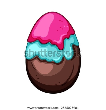 dessert chocolate egg cartoon. shell foil, gift hunt, bunny festive dessert chocolate egg sign. isolated symbol vector illustration