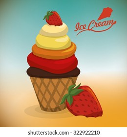 Dessert concept  about sweet ice cream design, vector illustration 10 eps graphic.