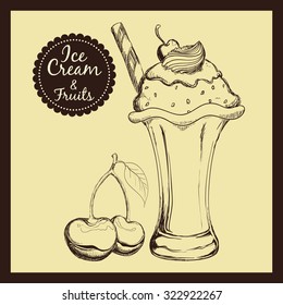 Dessert concept  about sweet ice cream design, vector illustration 10 eps graphic.