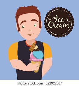 Dessert concept  about sweet ice cream design, vector illustration 10 eps graphic.