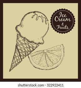 Dessert concept  about sweet ice cream design, vector illustration 10 eps graphic.