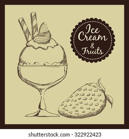Dessert concept  about sweet ice cream design, vector illustration 10 eps graphic.
