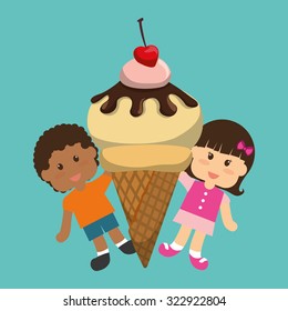 Dessert concept  about sweet ice cream design, vector illustration 10 eps graphic.