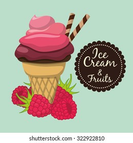 Dessert concept  about sweet ice cream design, vector illustration 10 eps graphic.