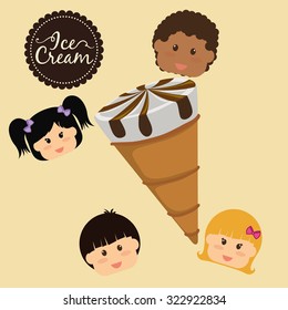 Dessert concept  about sweet ice cream design, vector illustration 10 eps graphic.