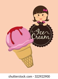 Dessert concept  about sweet ice cream design, vector illustration 10 eps graphic.