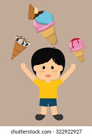 Dessert concept  about sweet ice cream design, vector illustration 10 eps graphic.