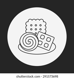 dessert cookie line icon