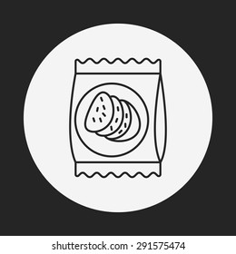 dessert cookie line icon