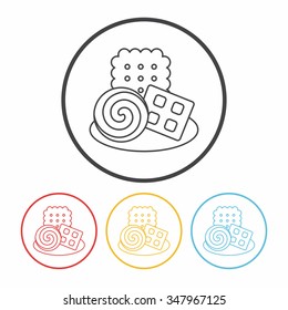 dessert cookie line icon