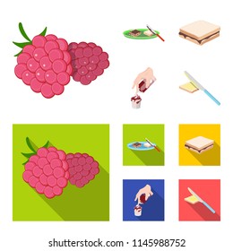 Dessert with cream, a sandwich and other food. Food set collection icons in cartoon,flat style vector symbol stock illustration web.