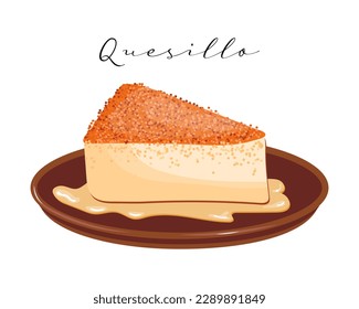 	
Dessert Creme brulee mit caramel, flan, quesillo, lateinamerikanische Küche. Nationale Küche Venezuelas. Lebensmittelgrafik, Vektorgrafik	
