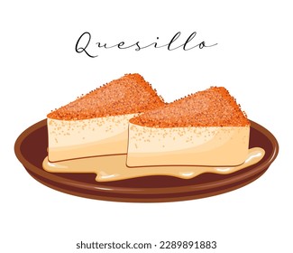 	
Dessert Creme brulee mit caramel, flan, quesillo, lateinamerikanische Küche. Nationale Küche Venezuelas. Lebensmittelgrafik, Vektorgrafik	
