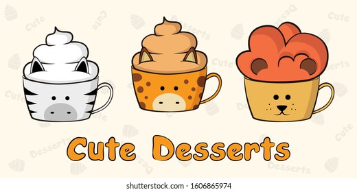 Dessert in a cup with an animal face