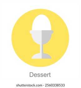 Dessert and cup icon concept