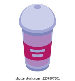 Dessert cup icon isometric vector. Cotton candy. Seller shop