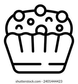 Dessert cupcake icon outline vector. Bakery muffin pastry. Confectionary baking product