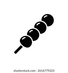 Dessert Dango Skewered Balls Black Filled Smooth Icon