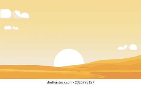 Ilustración del vector del amanecer de la luz del día de postre