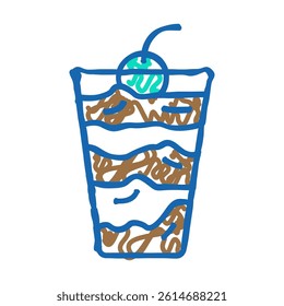 dessert delicious nutrition doodle icon sketch vector. dessert delicious nutrition sign. isolated symbol illustration