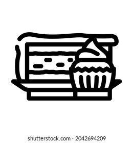 dessert department line icon vector. dessert department sign. isolated contour symbol black illustration