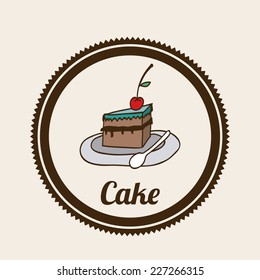 Dessert design over beige background, vector illustration