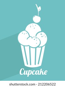 Dessert design over blue background, vector illustration