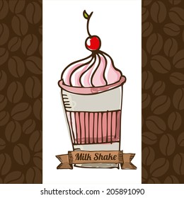 dessert design over brown background vector illustration