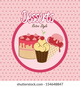 dessert design over dotted background vector illustration