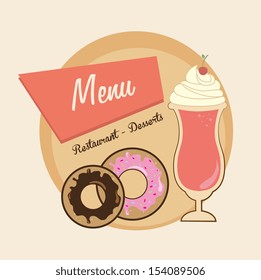 dessert  design over pink background vector illustration 