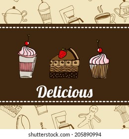 dessert design over pink background vector illustration