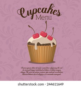 Dessert design over purple background ,vector illustration.